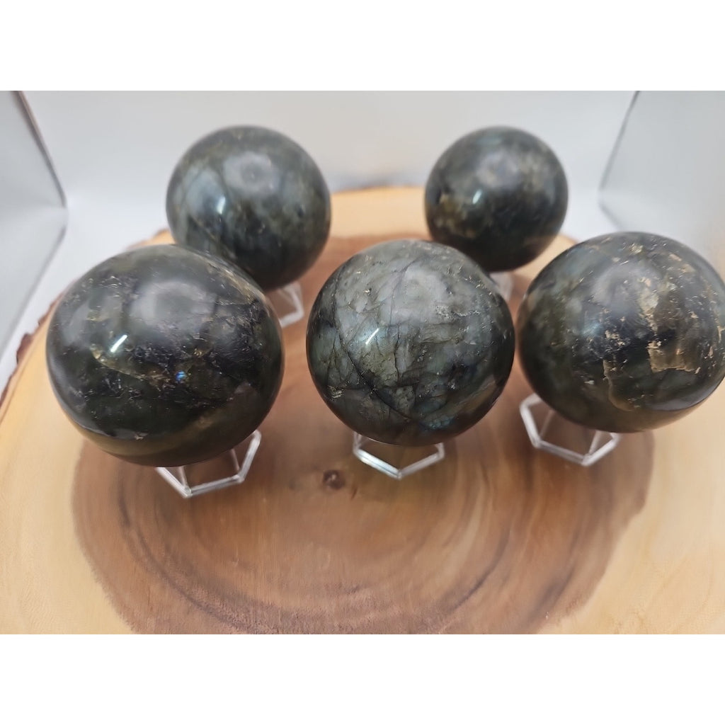 1LB 1Pcs Natural Rainbow Labradorite Crystal Sphere Ball Polished w/stand by CrystalCloud Company