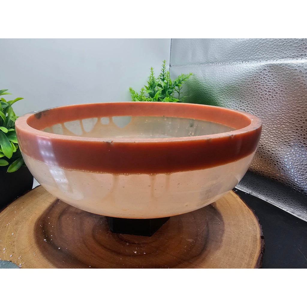 Handmade Resin Bowl Peach Gold Swirl One of a Kind
