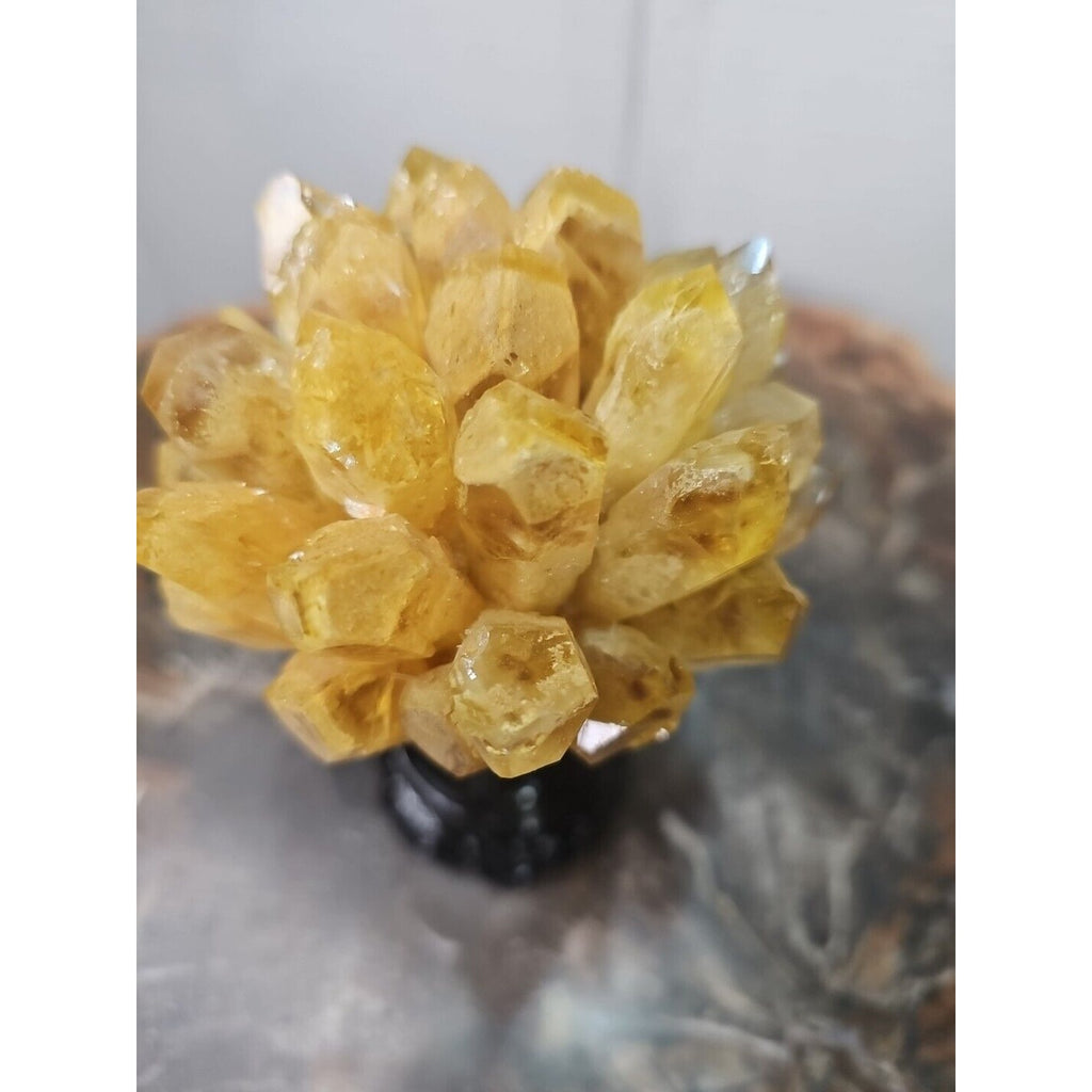 1.12LB Yellow Phantom Quartz Crystal Cluster Mineral Specimen W/Stand by CrystalCloud Company