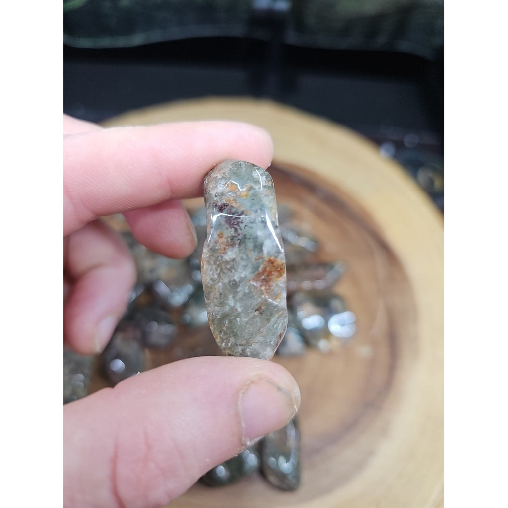 24Pcs Natural Phantom Ghost Clear Quartz Crystal Stone Tumble Brazil .61lbs by CrystalCloud Company