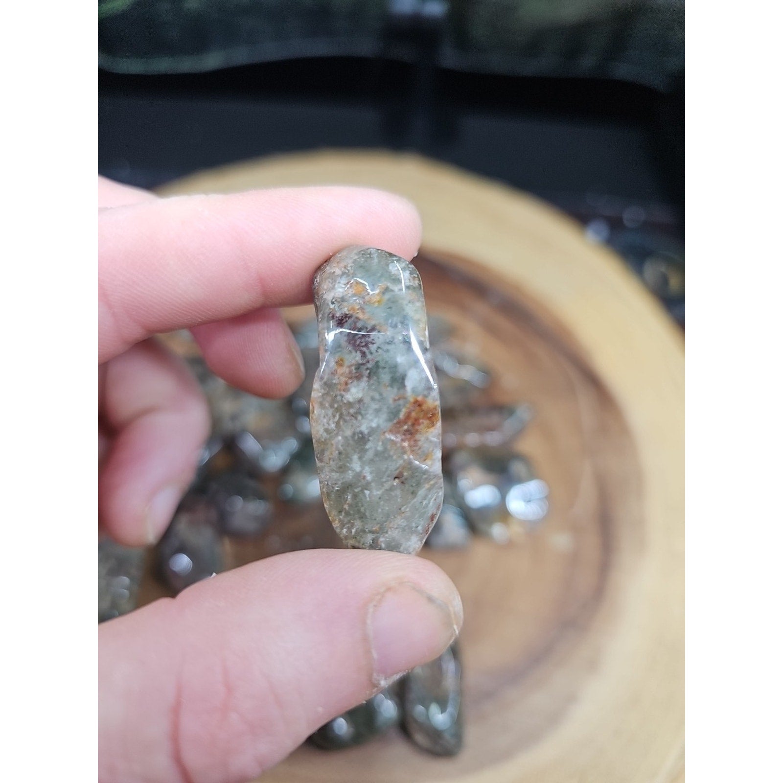 24Pcs Natural Phantom Ghost Clear Quartz Crystal Stone Tumble Brazil .61lbs by CrystalCloud Company