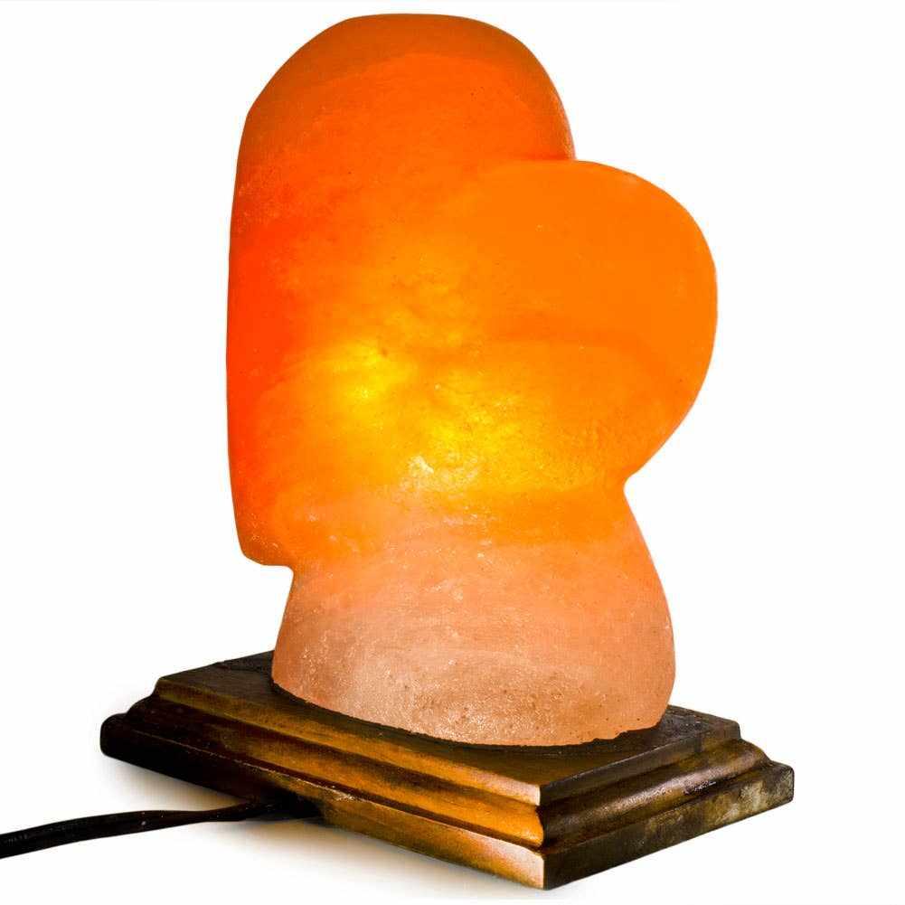 Heart Shaped Salt Lamp - 10" avg. - Cord, Bulb, Dimmer by Sacred Crystals