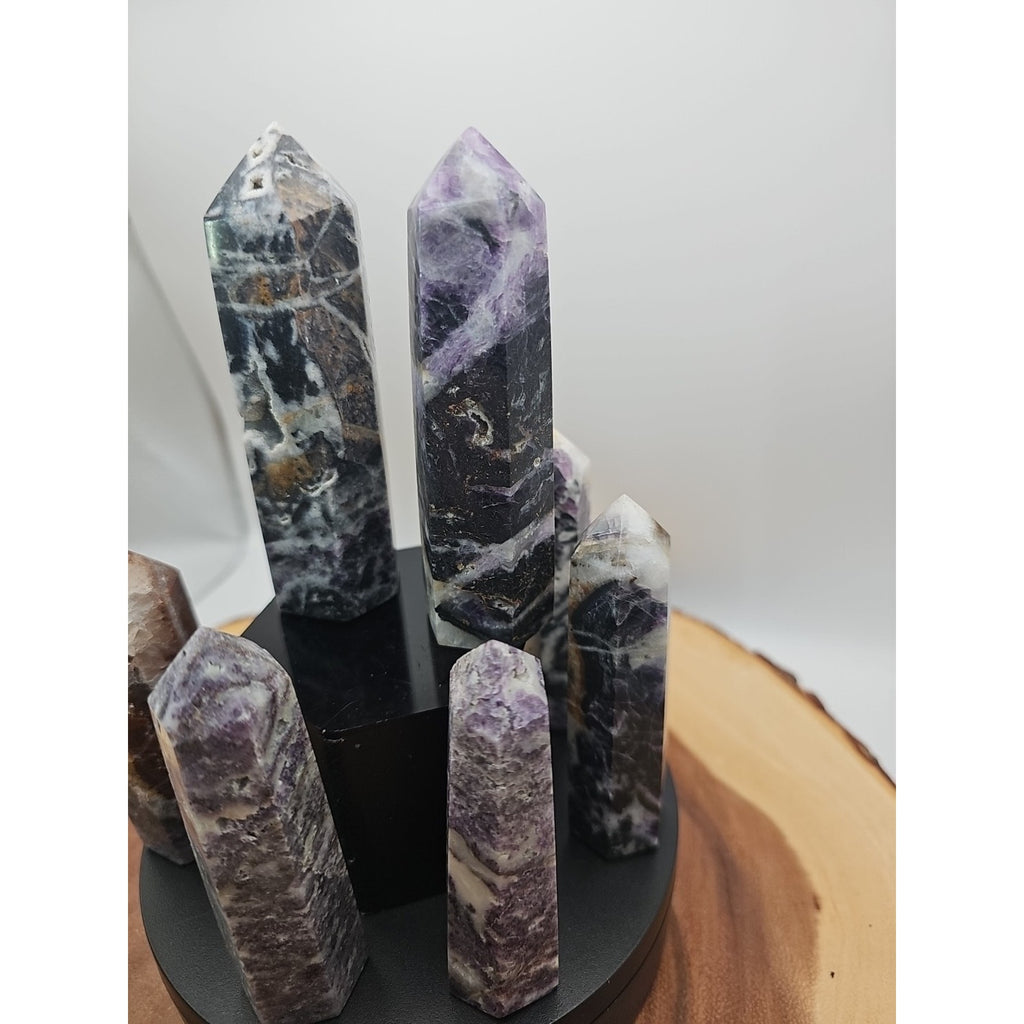 2Pcs Natural Rainbow Fluorite Quartz Crystal Point Tower Polished 4in Tall Avg by CrystalCloud Company