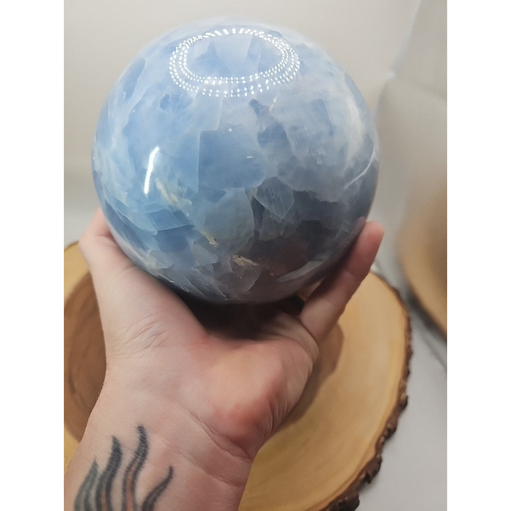 9.17LB Natural Blue crystalThe bal Quartz carved crystal decoration healing by CrystalCloud Company