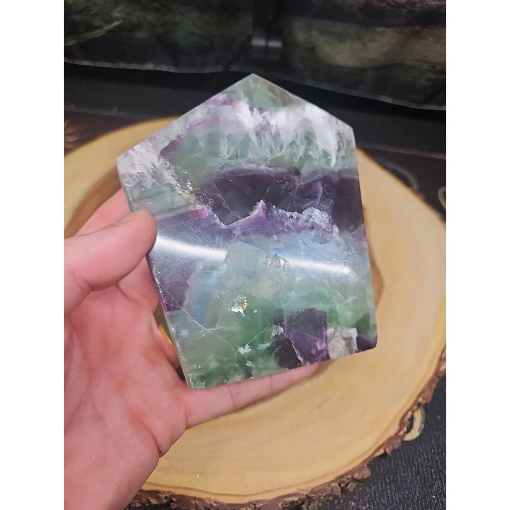 1.15LB Natural fluorite snowflake feather fluorite crystal quartz healing by CrystalCloud Company