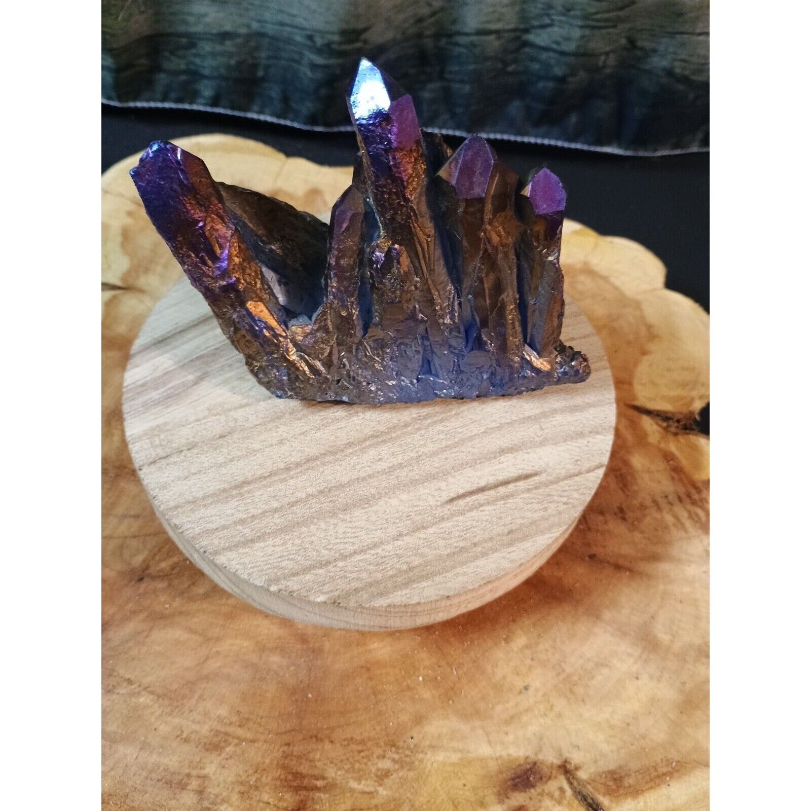 Rainbow Aqua Aura Quartz Crystal Cluster — 1.2 lbs, Titanium Coated | CrystalCloud Company by CrystalCloud Company
