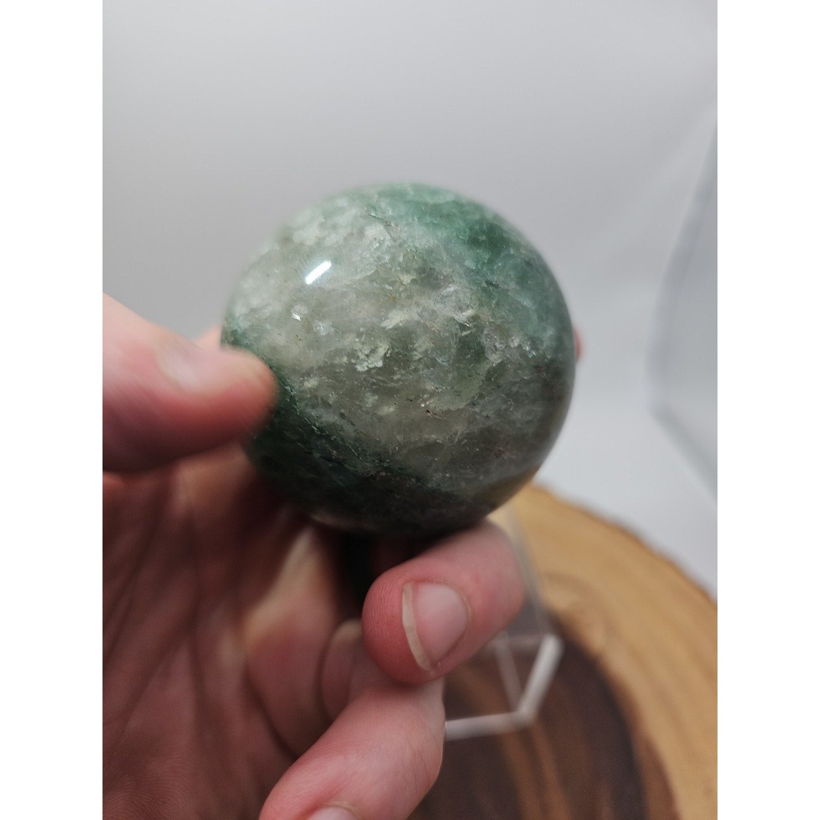 Green Strawberry Quartz 62mm .73lb W/stand by CrystalCloud Company