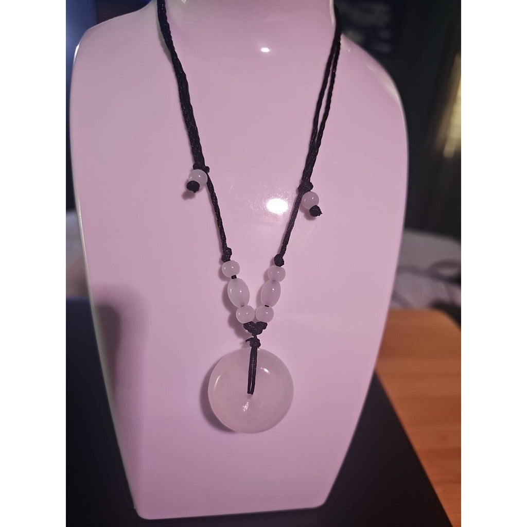 Beautiful! Natural Jade Peace Lucky Buckle Pendant Necklace Healing Adjustable by CrystalCloud Company
