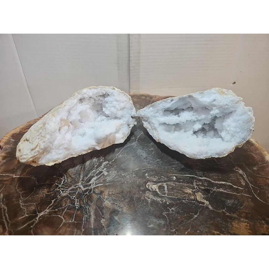 Moroccan Quartz Geode Pair with Display Stands — 3.88 lbs | CrystalCloud Company by CrystalCloud Company
