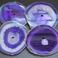 Large Purple Color Agate Slice Clock Faces (5.5 to 6 Inches)(1 CM Drilled Hole) by Amazing Crystals