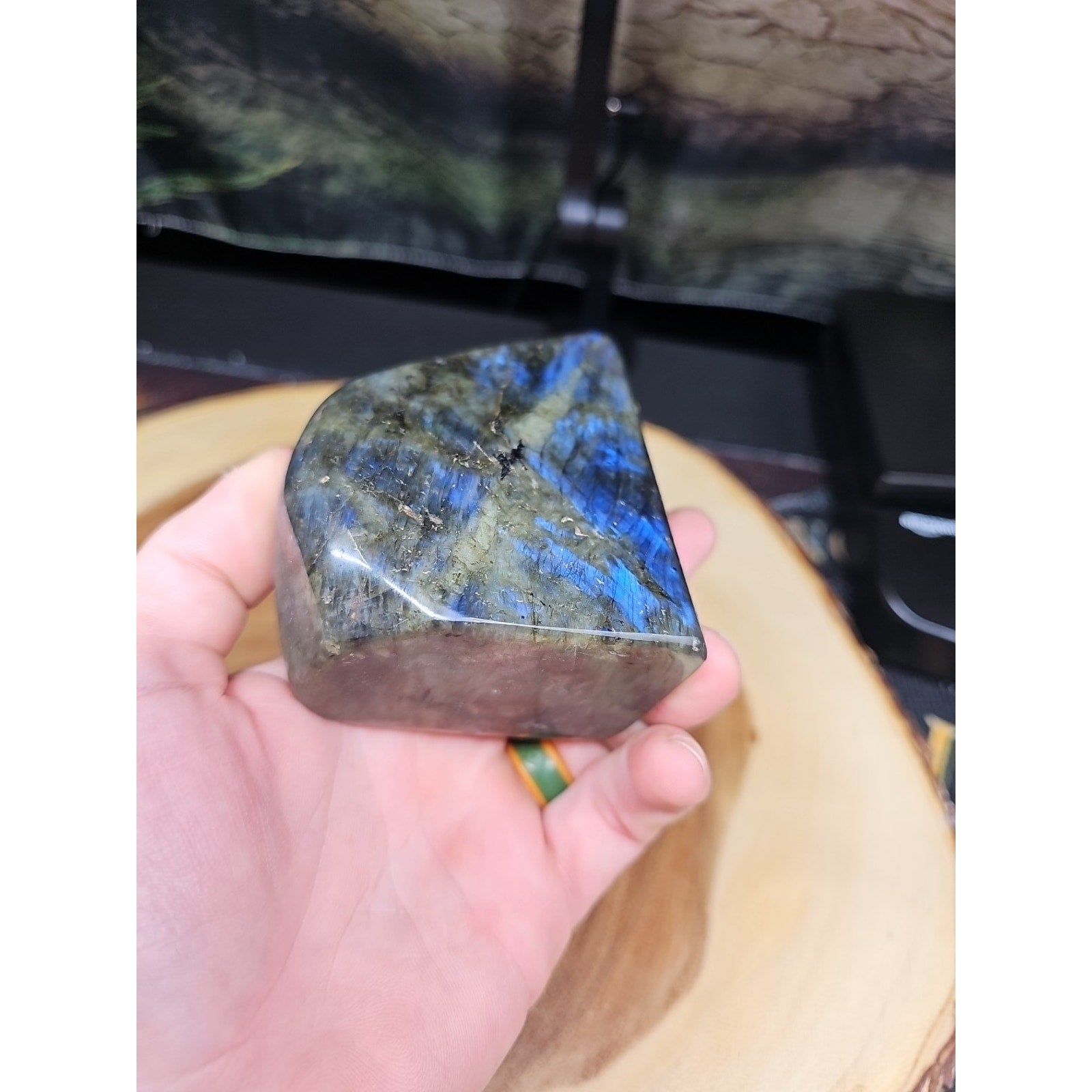 1.45LB 1Pcs Natural Rainbow Labradorite Crystal Spectrolite Stone by CrystalCloud Company