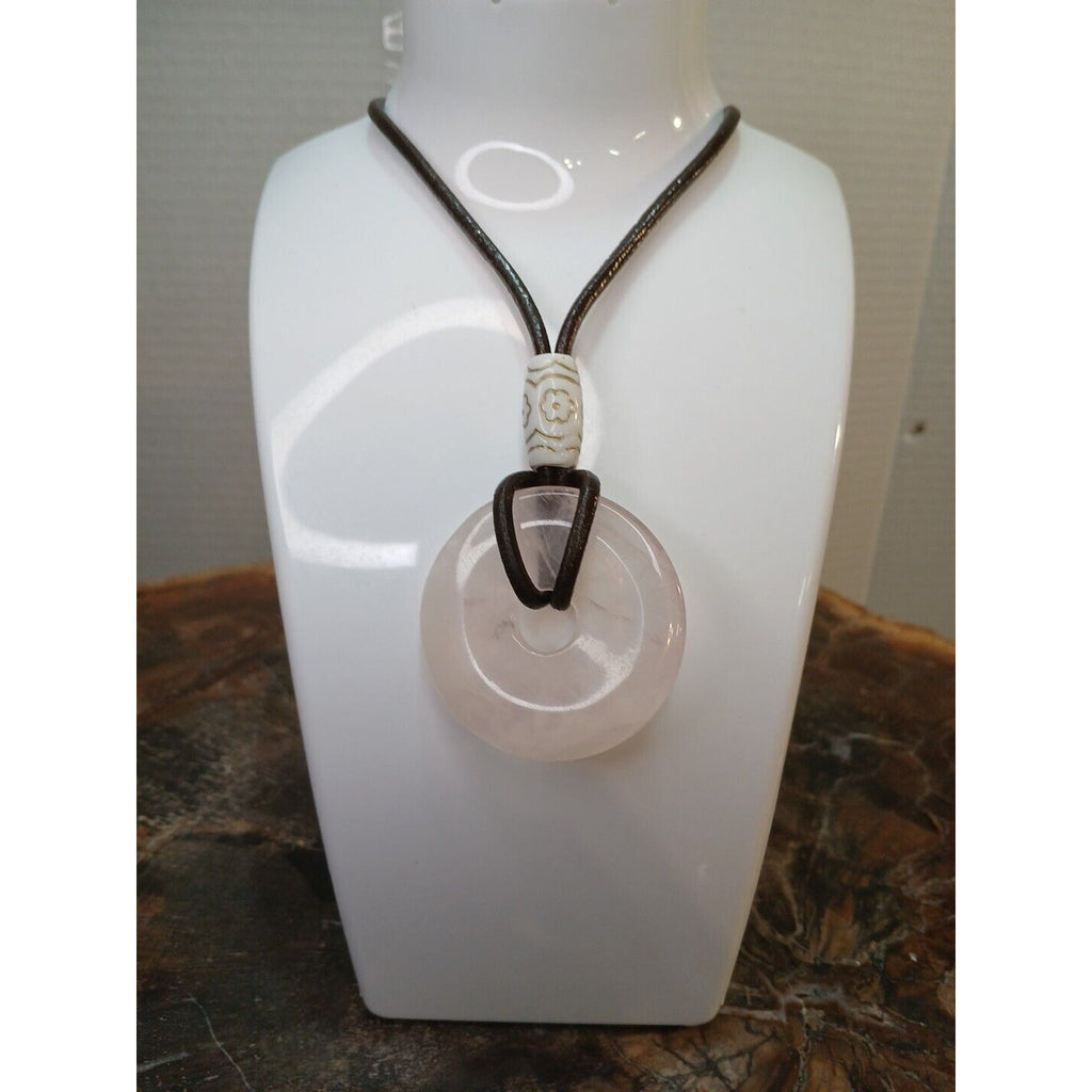 Rose Quartz Pendant Necklace — Handcrafted Natural Stone | CrystalCloud Company by CrystalCloud Company