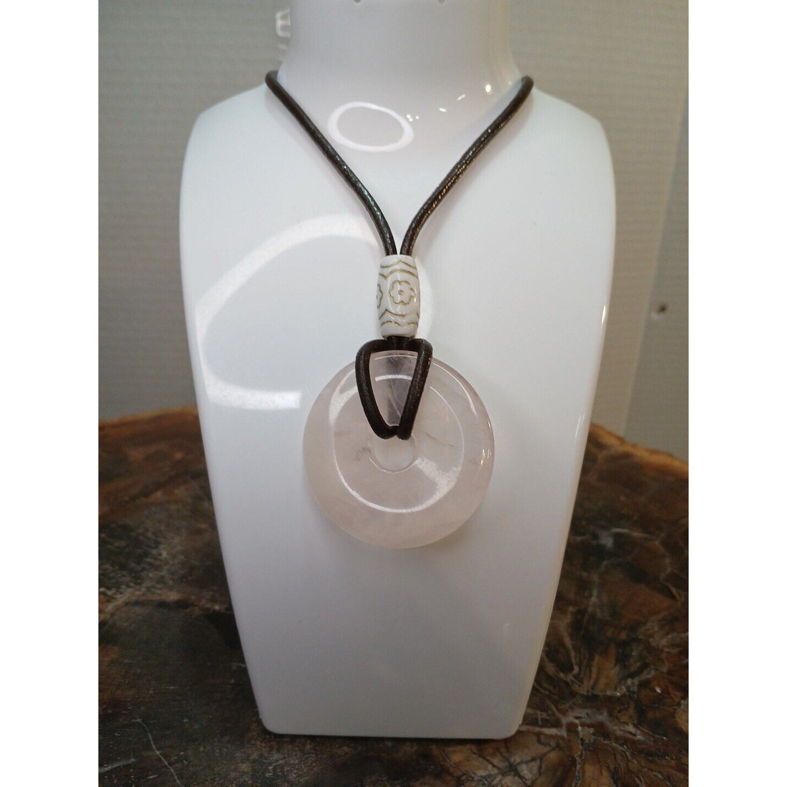 Rose Quartz Pendant Necklace — Handcrafted Natural Stone | CrystalCloud Company by CrystalCloud Company