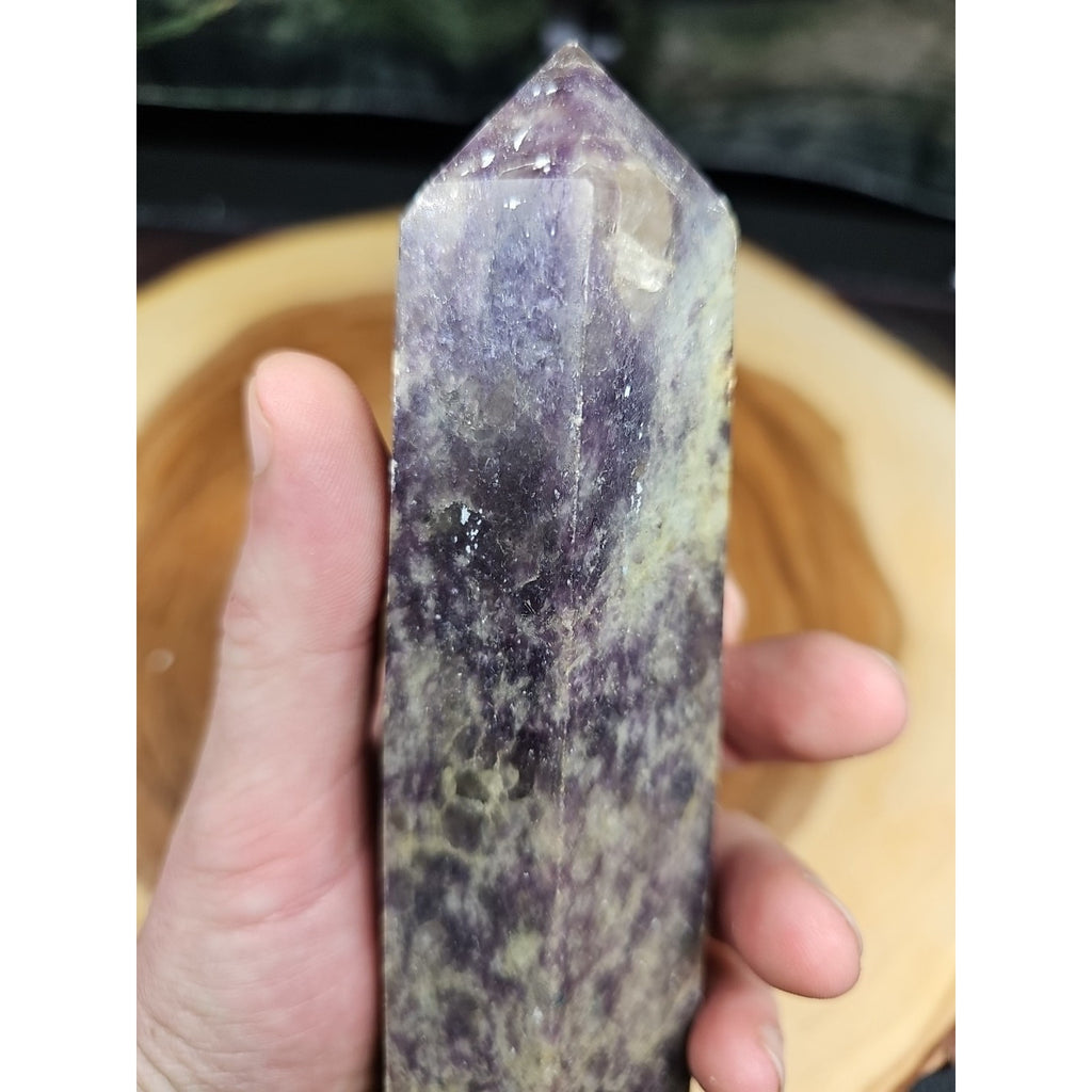 1ea Natural Purple Mica Lepidolite Crystal Point Tower Africa 505g by CrystalCloud Company