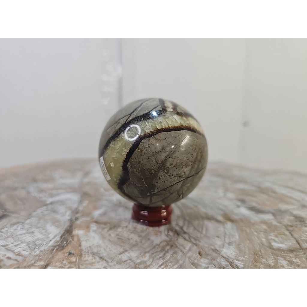 Natural Septarian Dragon Stone Crystal Sphere — 350g with Display Stand | CrystalCloud Company by CrystalCloud Company