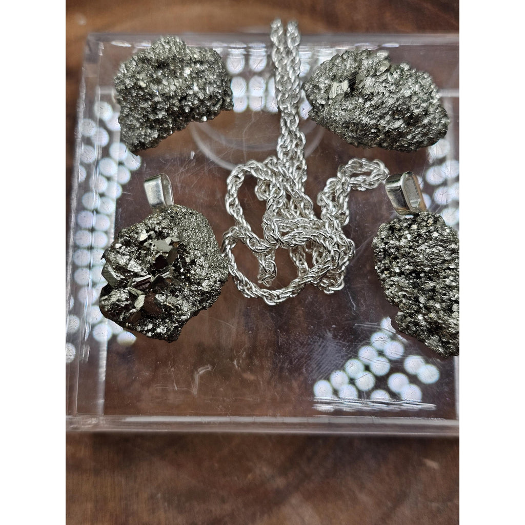 Golden Pyrite Pendant w/silver Chain by CrystalCloud Company