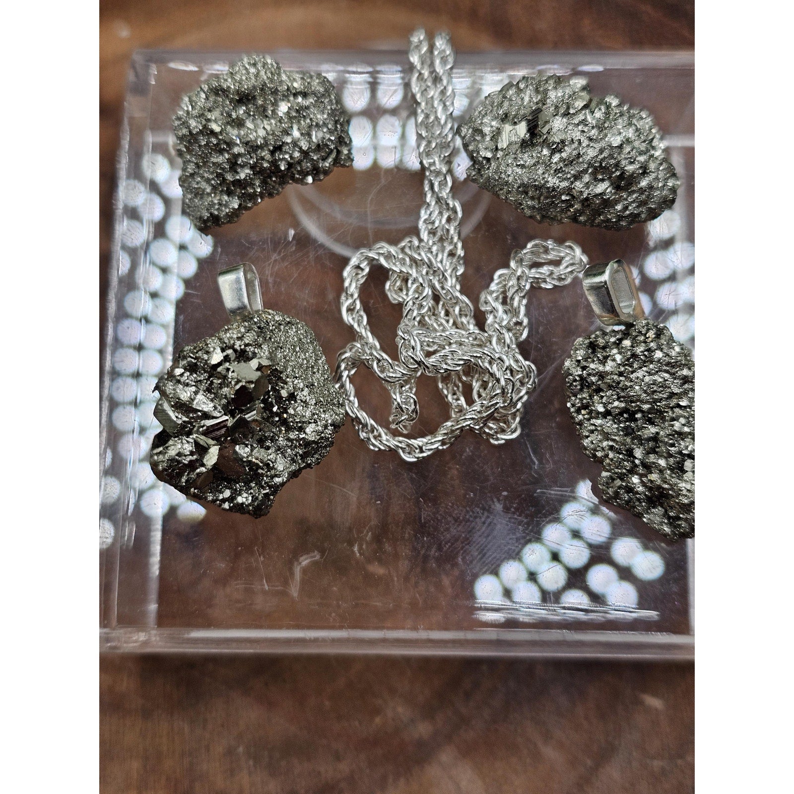 Golden Pyrite Pendant w/silver Chain by CrystalCloud Company