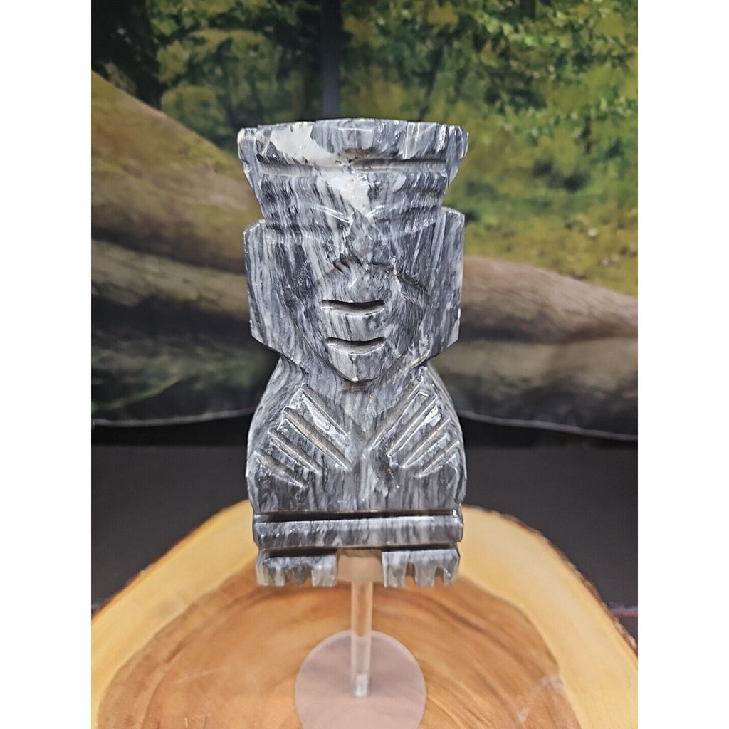 Carved Onyx Aztec Mayan Tiki Sculpture — 4 lbs, 7 inches, Mexican Onyx | CrystalCloud Company by CrystalCloud Company