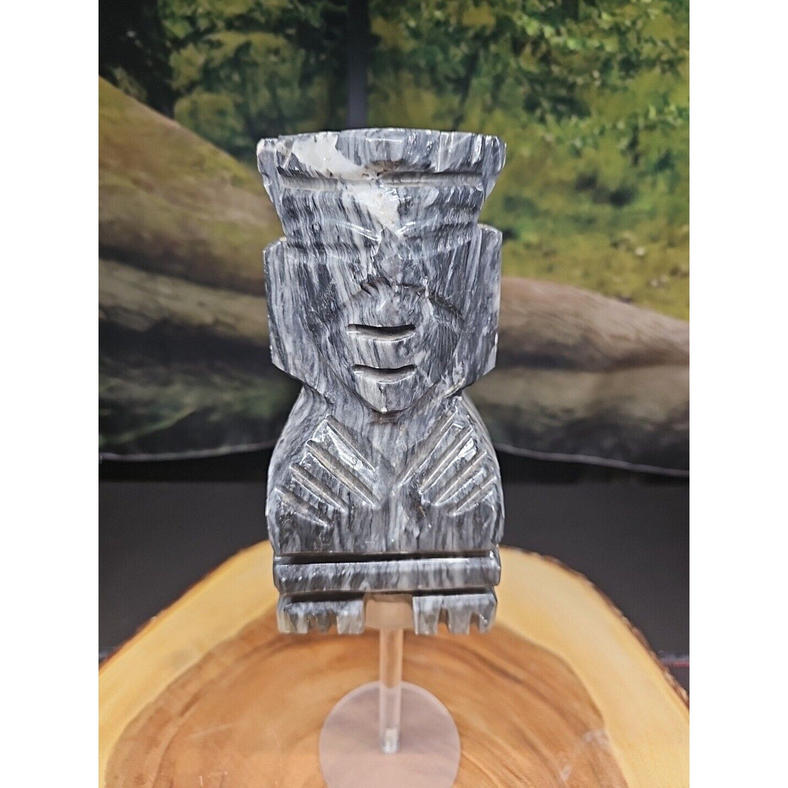 Carved Onyx Aztec Mayan Tiki Sculpture — 4 lbs, 7 inches, Mexican Onyx | CrystalCloud Company by CrystalCloud Company
