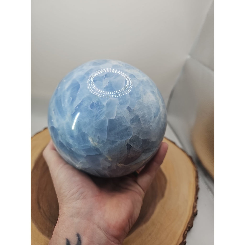 9.17LB Natural Blue crystalThe bal Quartz carved crystal decoration healing by CrystalCloud Company