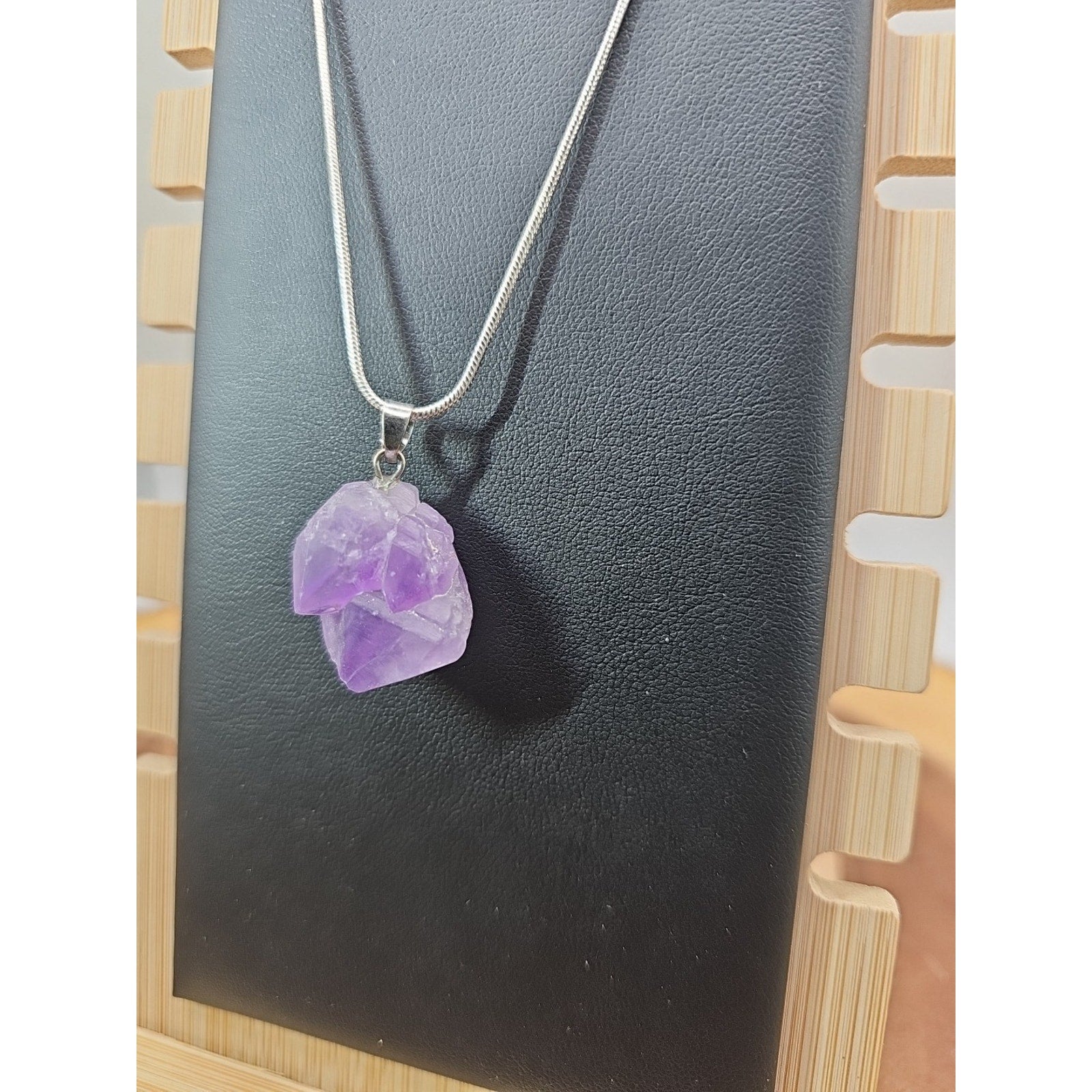 Amethyst necklace sterling silver 925 Chain by CrystalCloud Company