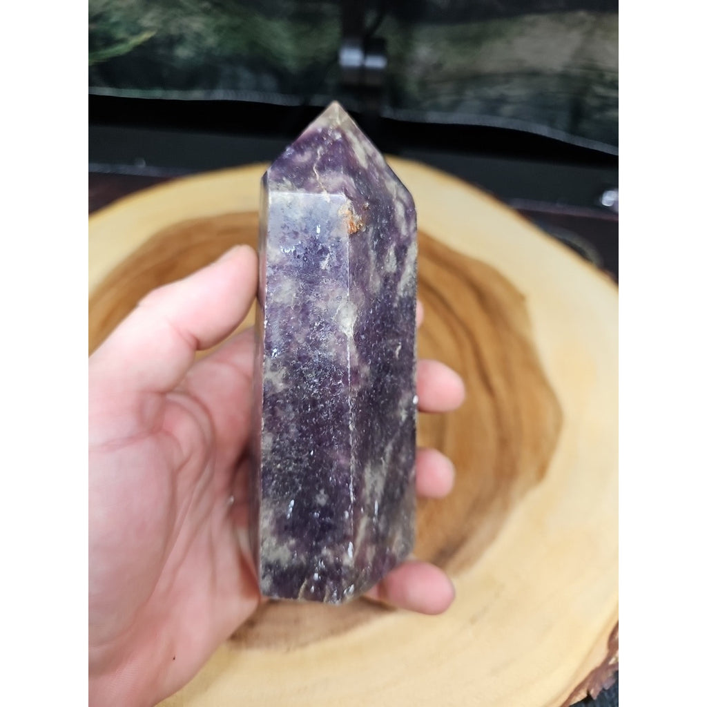 1ea Natural Purple Mica Lepidolite Crystal Point Tower Africa 539g by CrystalCloud Company