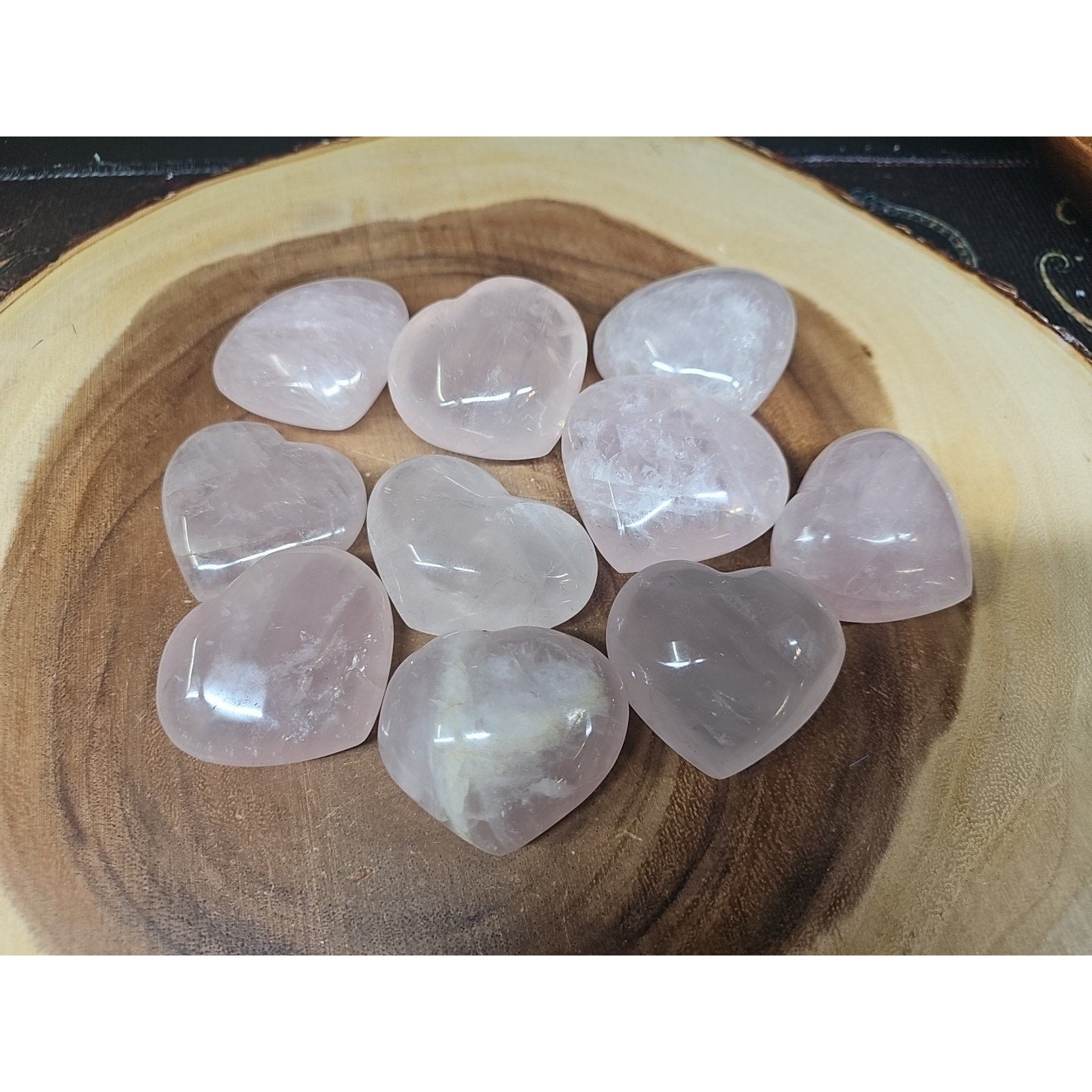 1Pcs Large Natural Pink Rose Quartz Crystal Heart Carved Palm Stone by CrystalCloud Company