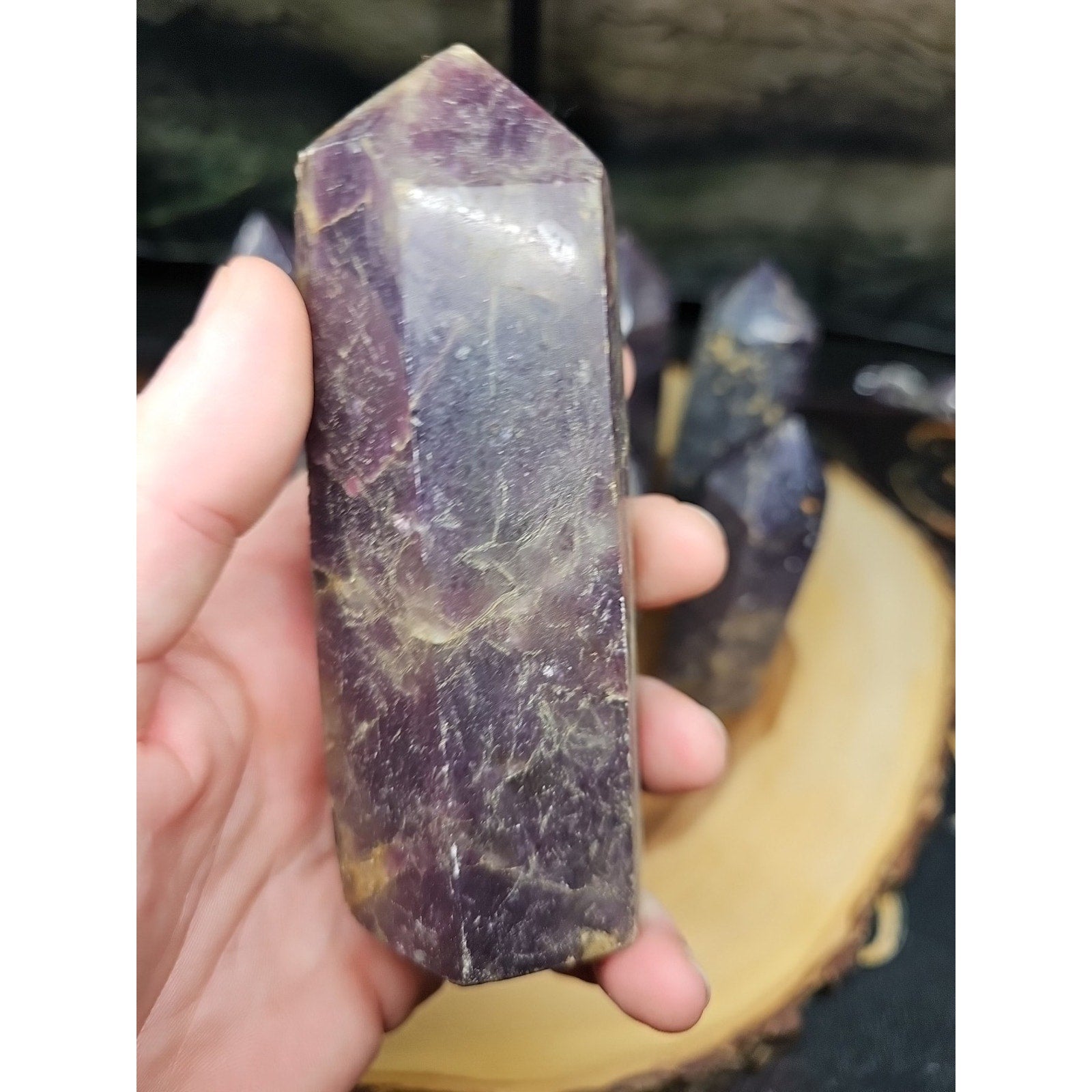 Purple Mica Lepidolite Crystal Tower — 300g–400g, Africa | CrystalCloud Company by CrystalCloud Company