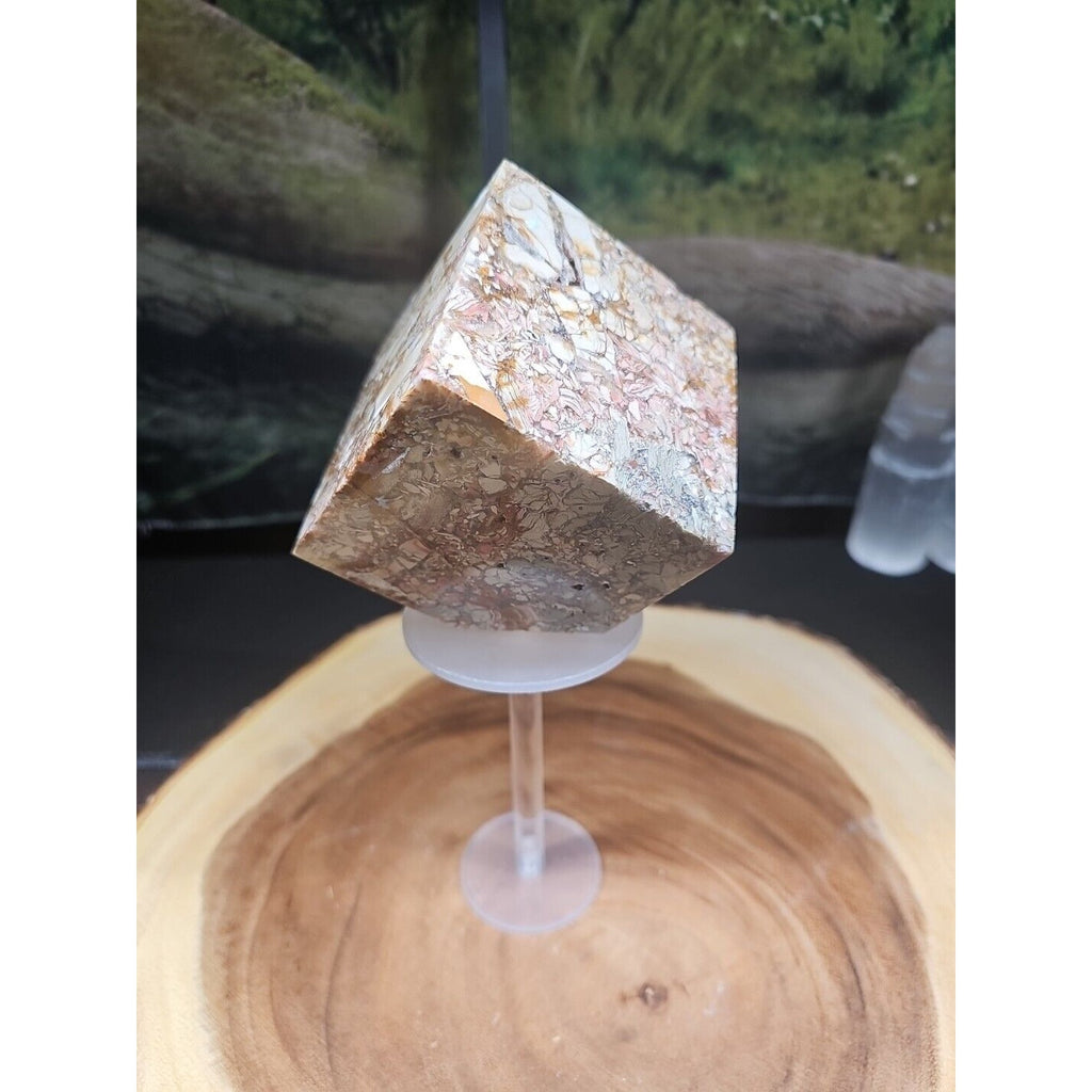 2.83LB 1Pcs Natural Ocean Jasper Onyx Quartz Crystal Geode Square Heptahedron by CrystalCloud Company