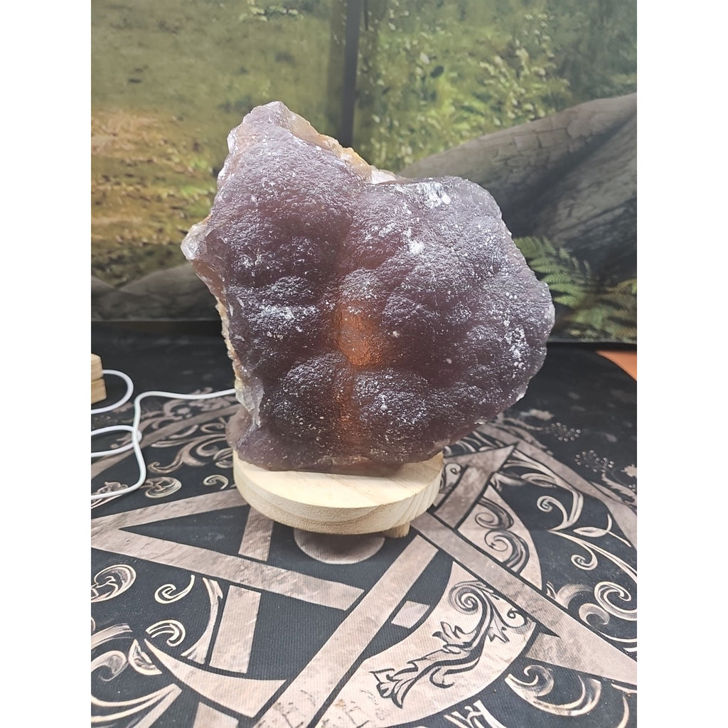 11.9LB Natural fluorite quartz crystal Cluster specimen W/led Back Light Stand by CrystalCloud Company