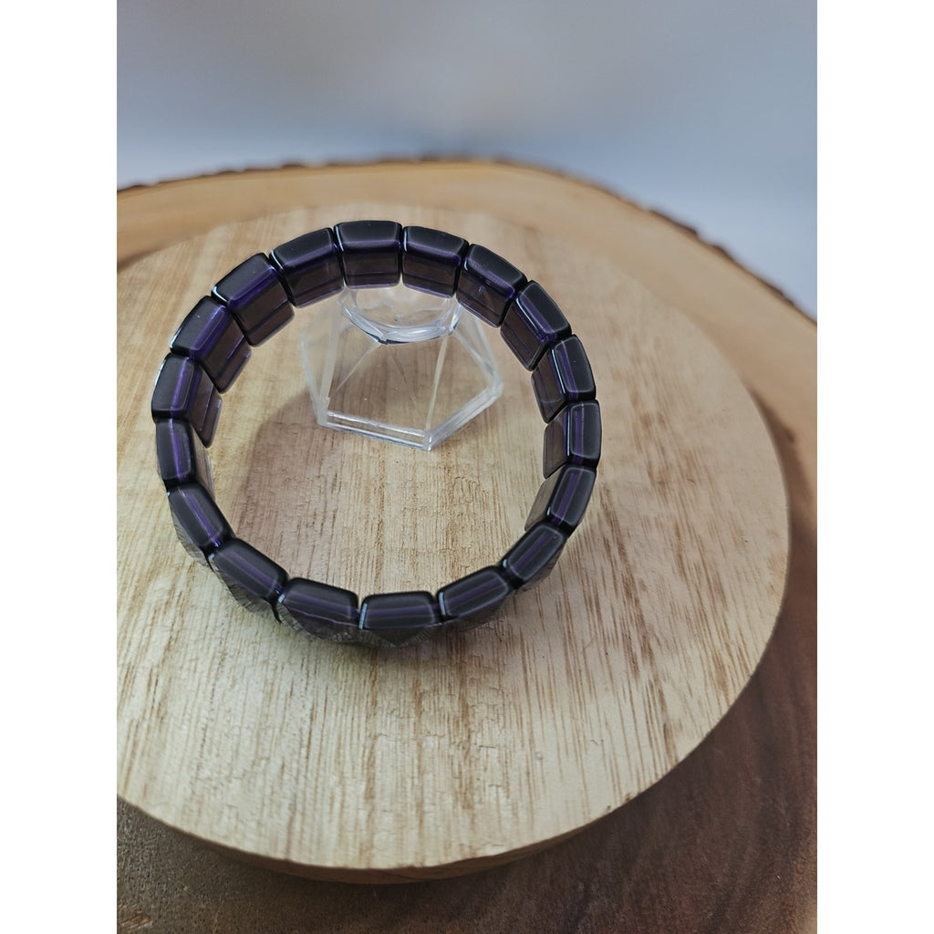 35.4g Natural Dream Purple Amethyst And Agate Crystal Bangle Bracelet Handmade by CrystalCloud Company