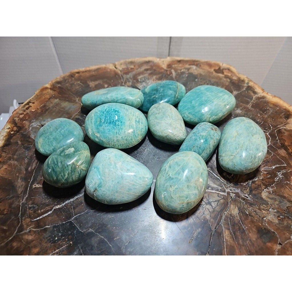 Green Amazonite Quartz Crystal Palm Stone — Large, Polished | CrystalCloud Company by CrystalCloud Company