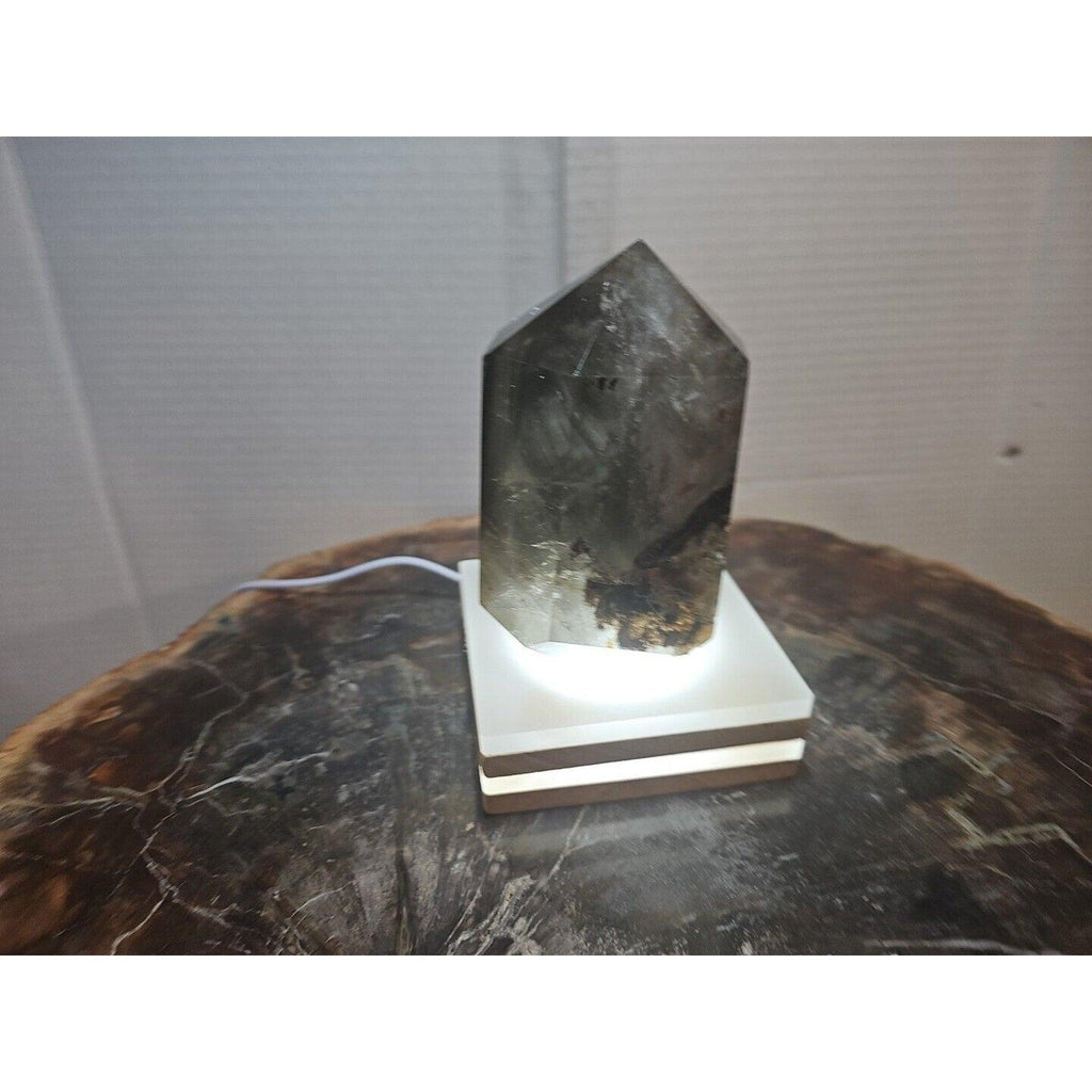 1.73LB Natural Green Ghost Phantom Quartz Crystal Obelisk Wand Point Healing. by CrystalCloud Company