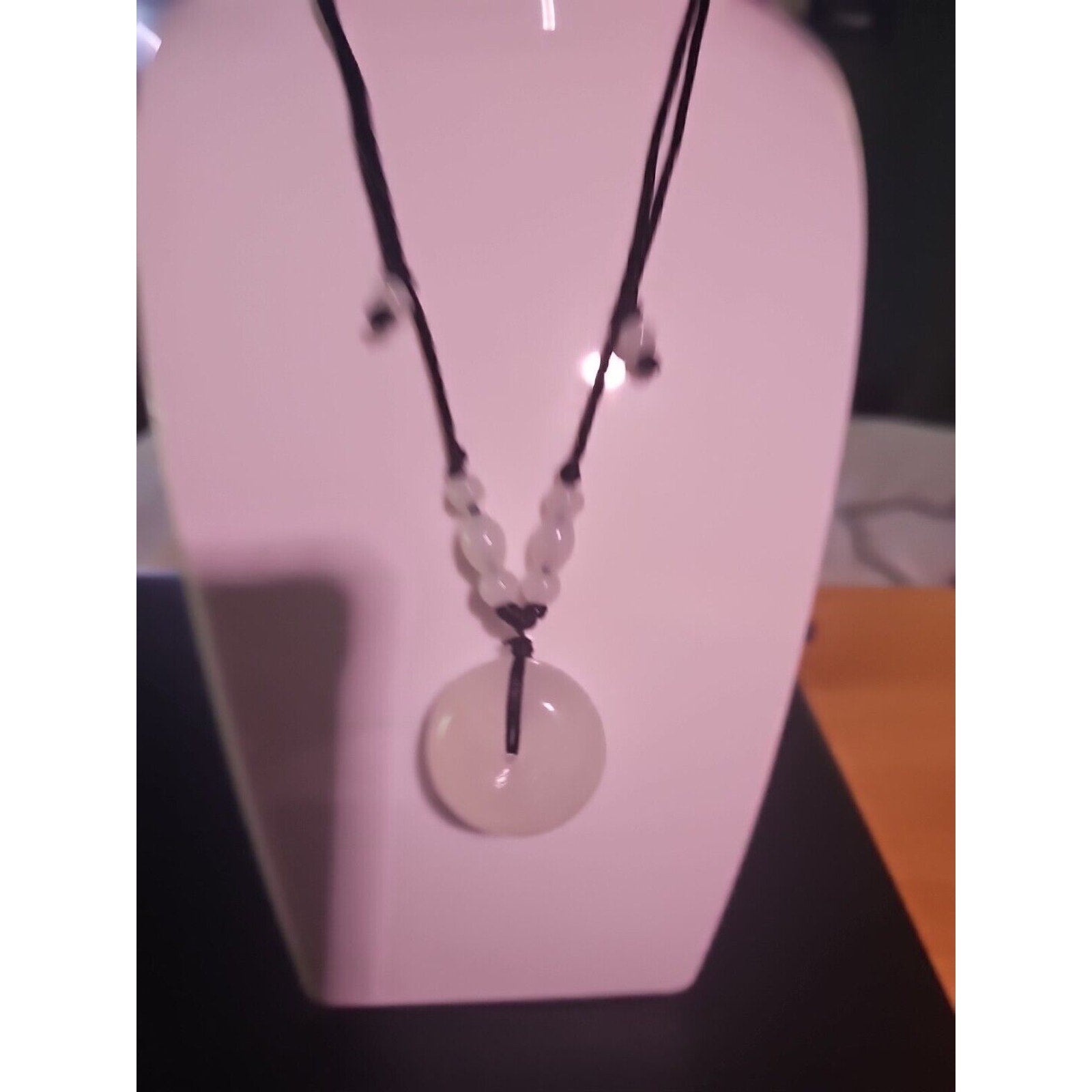 Beautiful! Natural Jade Peace Lucky Buckle Pendant Necklace Healing Adjustable by CrystalCloud Company