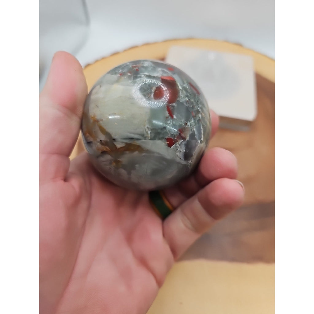 Ocean Jasper Sphere 63mm w/stand by CrystalCloud Company