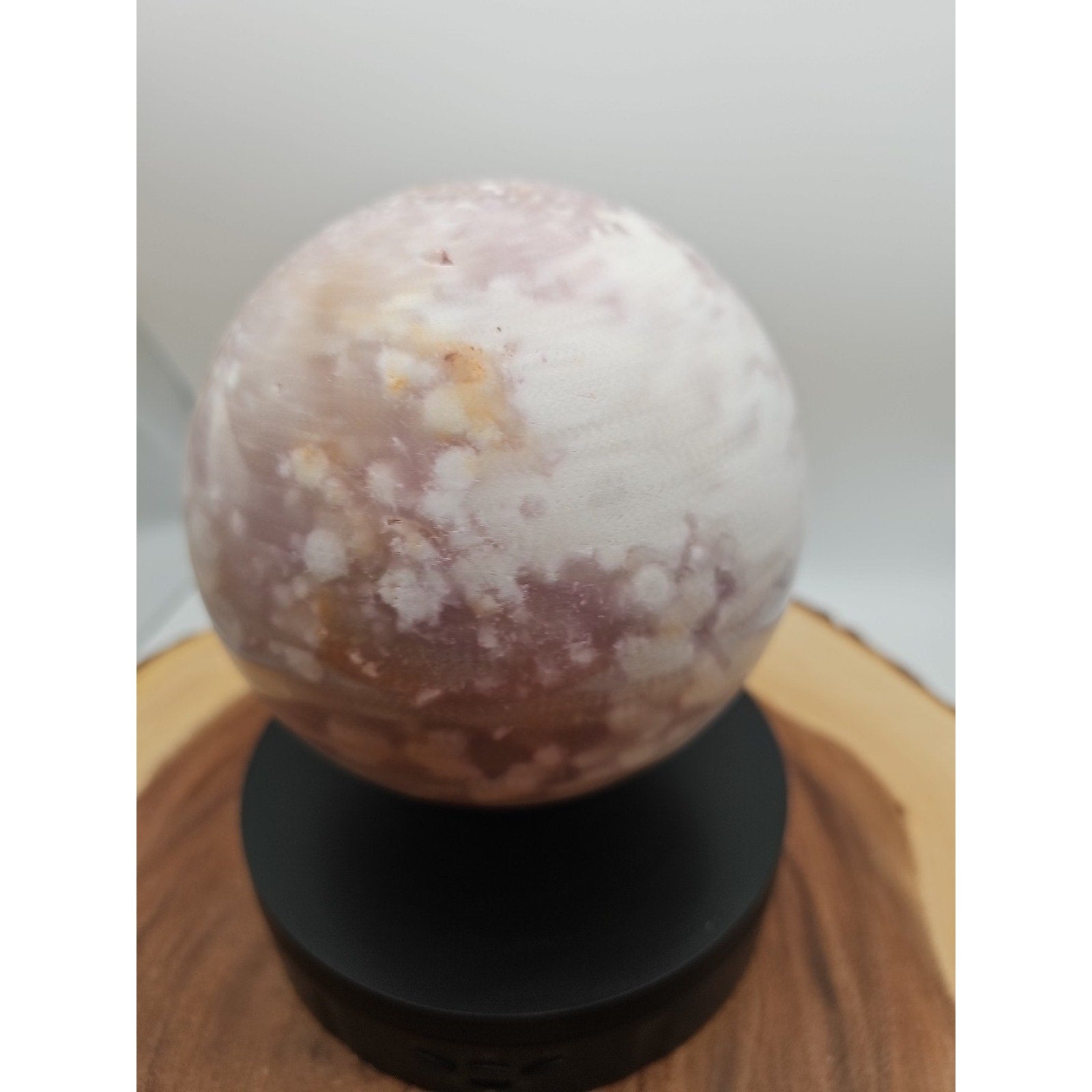 6.55lbs Natural Cherry Blossom Agate Sphere Quartz Crystal Ball by CrystalCloud Company