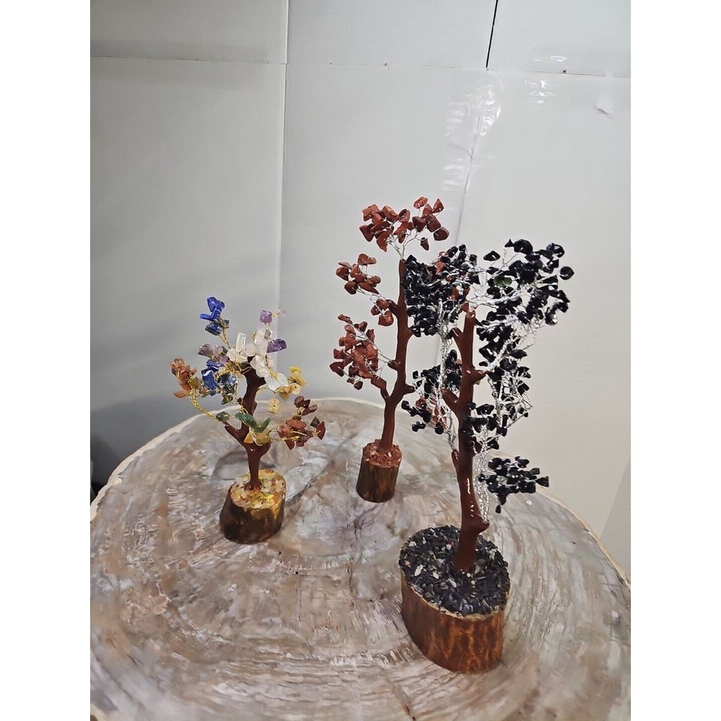 Crystal Gemstone Bonsai Tree — Carnelian, Amethyst & Quartz on Gold Branches | CrystalCloud Company by CrystalCloud Company