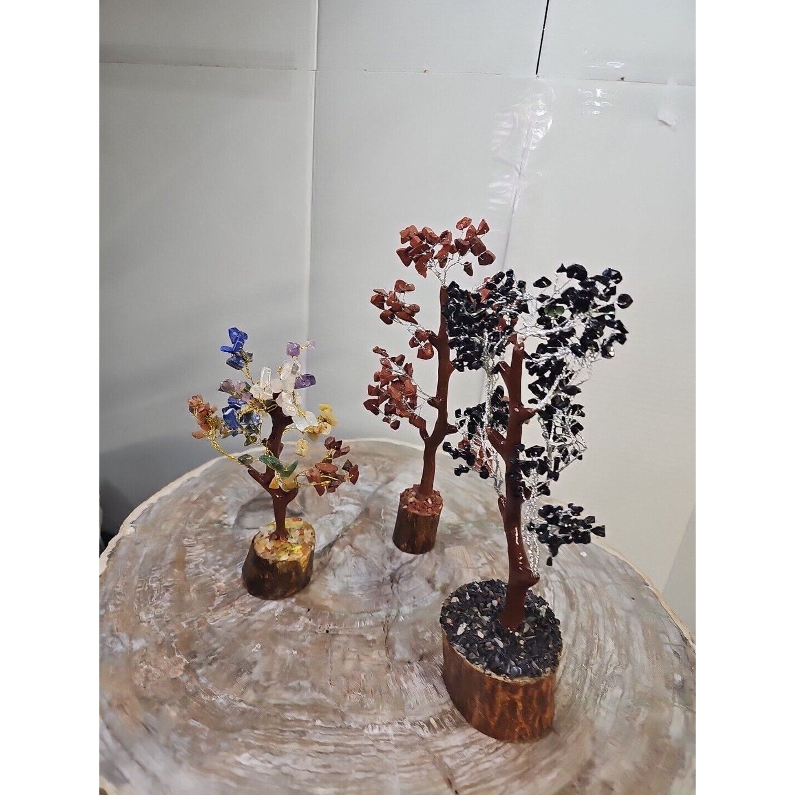 Crystal Gemstone Bonsai Tree — Carnelian, Amethyst & Quartz on Gold Branches | CrystalCloud Company by CrystalCloud Company
