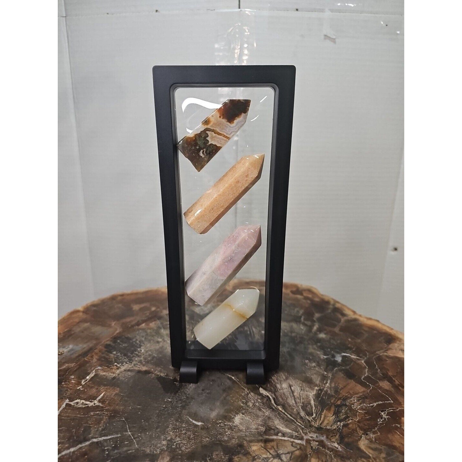 Agate Towers 245g 4 Pcs W/Stand by CrystalCloud Company