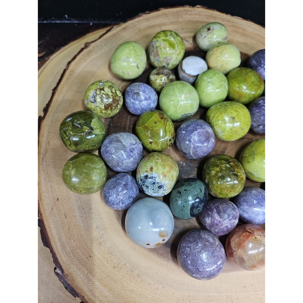 10Pcs A Set Of Natural Quartz Crystal Jasper Palm Stone Polished Healing by CrystalCloud Company