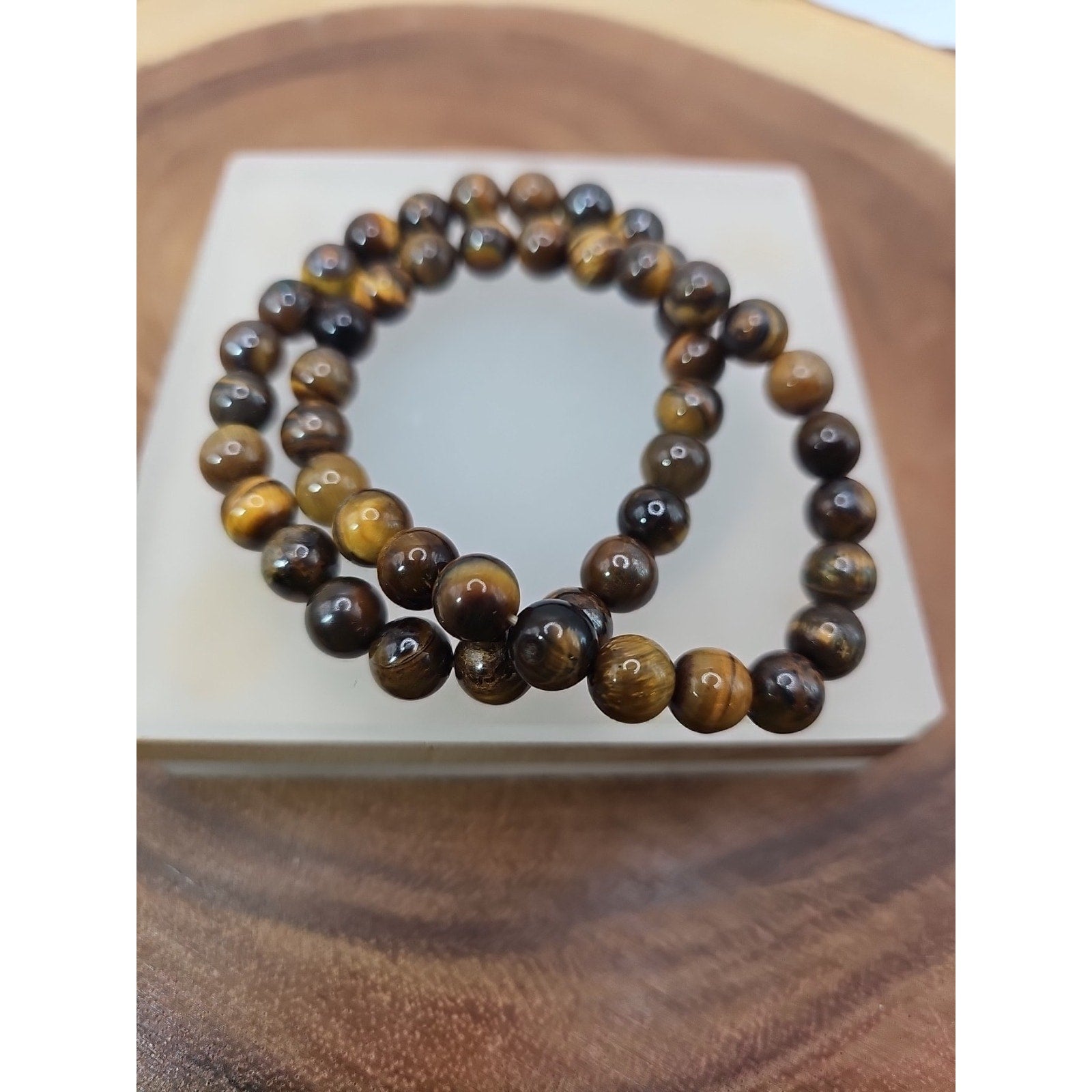 1 Handmade 8mm Mixed Natural Gemstone Tigers Eye Stretchy Bracelet Reiki Chakra by CrystalCloud Company