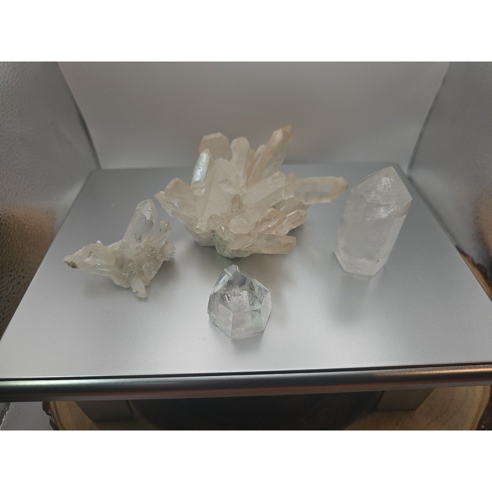Quartz Crystal Cluster .97lb 4pcs by CrystalCloud Company