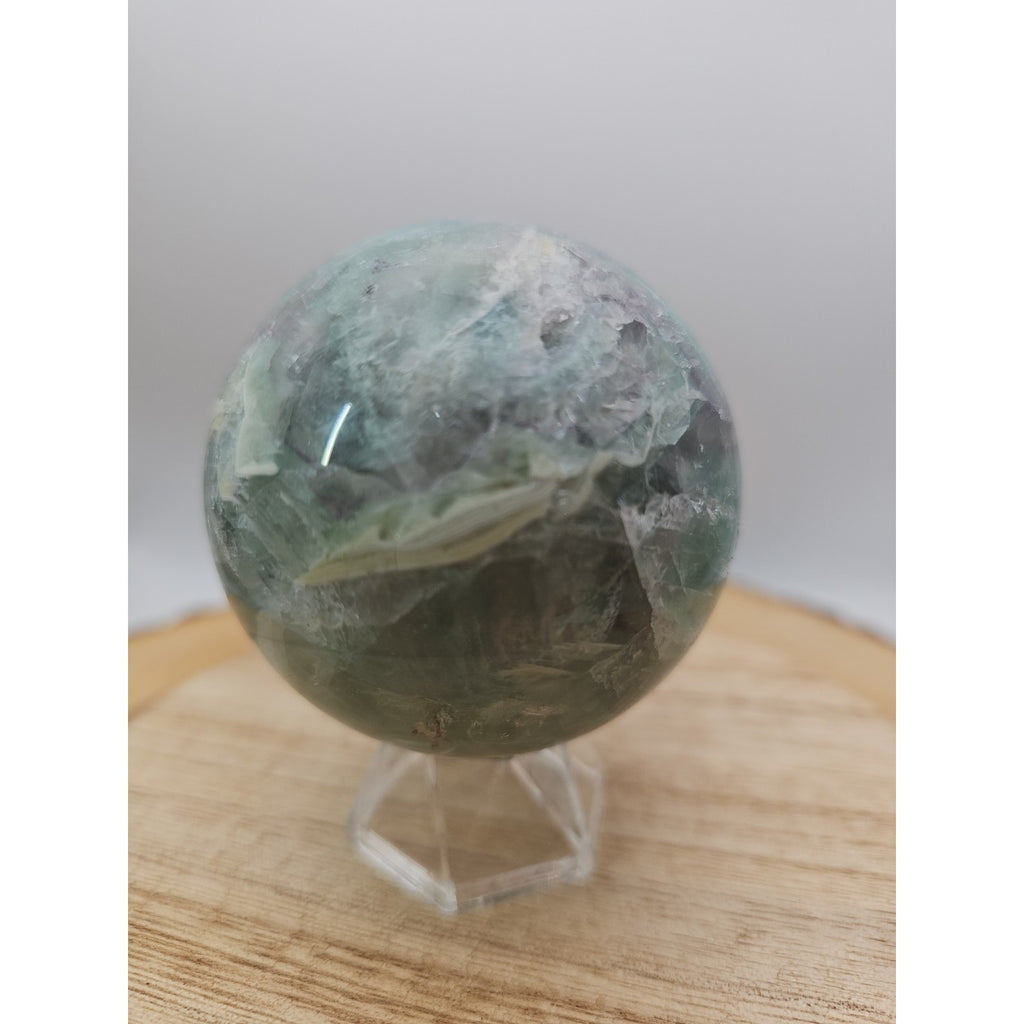 1.16lb Natural Rainbow Fluorite Quartz Crystal Sphere Ball Polished by CrystalCloud Company