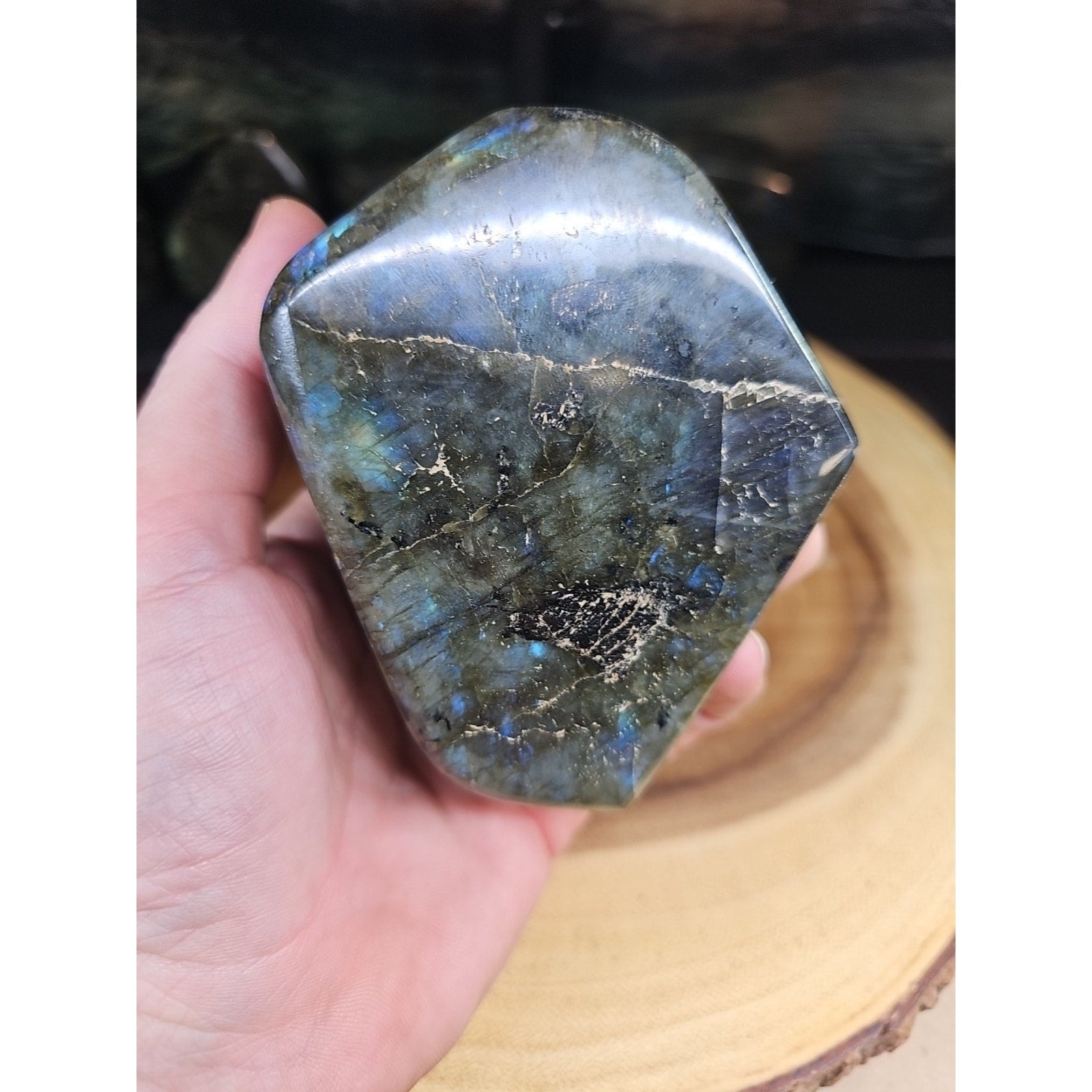 1.29lb Natural Rainbow Labradorite Crystal Gem Spectrolite Stone by CrystalCloud Company
