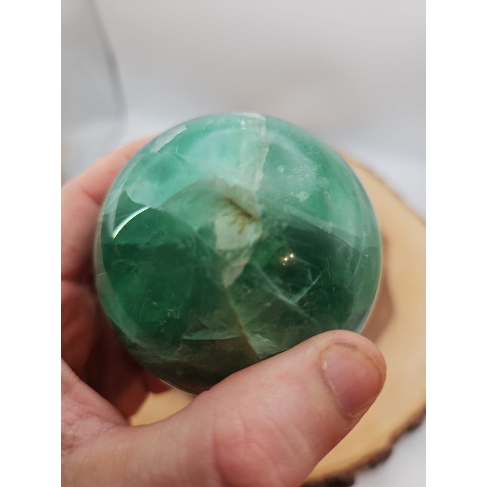 1.59lb Natural Rainbow Fluorite Quartz Crystal Sphere Ball Polished by CrystalCloud Company