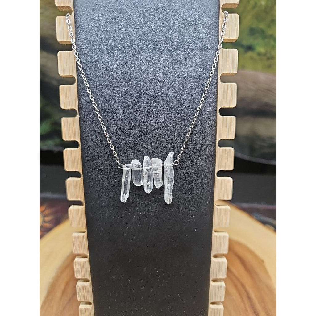 Quartz Crystal Necklace 16in Chain by CrystalCloud Company