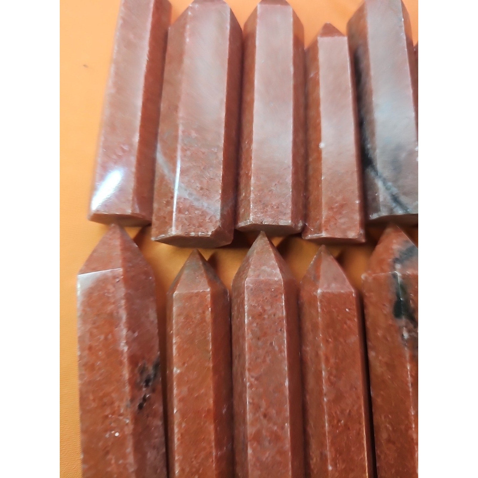 5pcs Avg .65 Natural Rhodonite Quartz Crystal Brazil by CrystalCloud Company