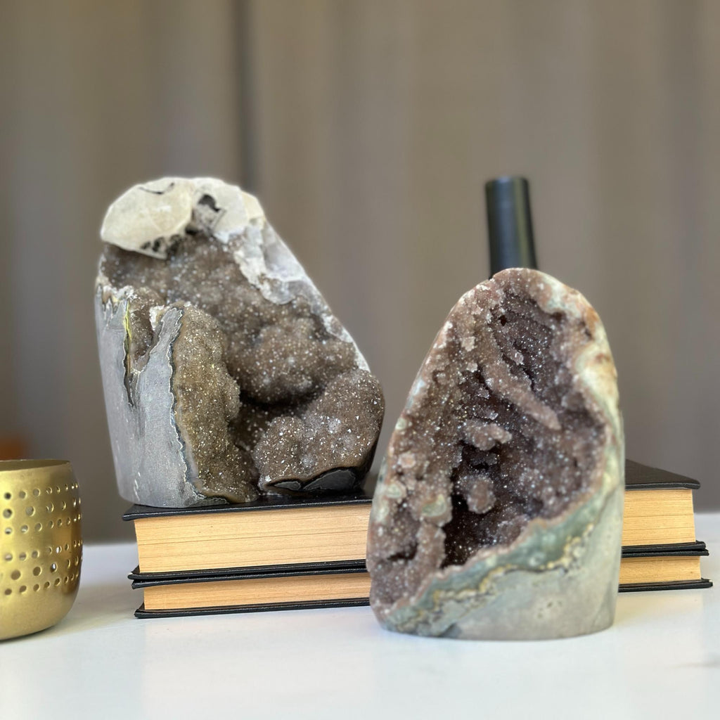 AAA Quality Uruguayan Micro Crystal Free Form With Calcite Set