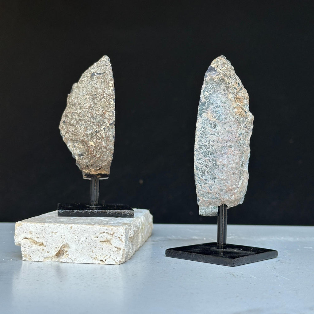 Agate Slice Set on Metal Stand for Desk & Nightstand by DeepPurpleProject