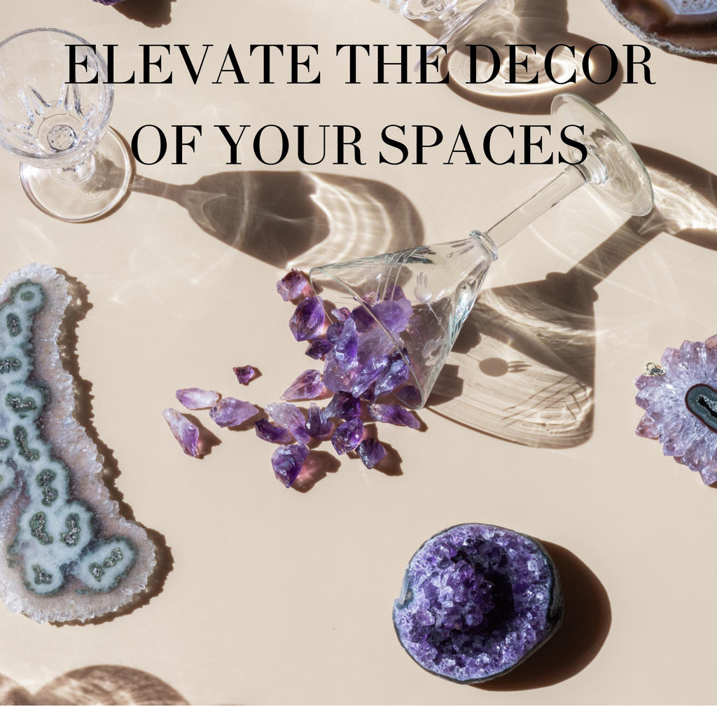 Agate Slice Set on Metal Stand for Desk & Nightstand by DeepPurpleProject